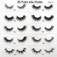 Visofree 30/40/100 Pairs Lashes Bulk Mink Eyelashes 3D Mink False Eyelashes 100% Cruelty-free Dramatic Eyelashes 25mm 5D Lashes