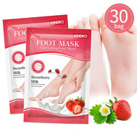 EFERO 30Pair Exfoliating Foot Masks Pedicure Socks Exfoliation for Feet Mask Peel Dead Skin Remover Calluses Whitening Foot Mask