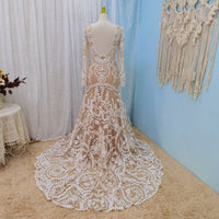 Vestido De Noiva Boho Wedding Dress Chic Lace Long Sleeve Beach Wedding Gowns Vintage Two Pieces Wedding Dresses