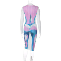 Body Search Thermal Printed Dress