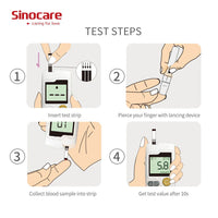 Sinocare Sannuo GA-3 100pcs/200pcs Blood Glucose Test Strips Bottled and 100pcs Lancets for GA-3 Diabetes