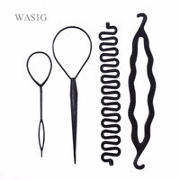 WASIG - 40 Pcs/Set Magic Hair Braiding Twist Curler Styling Set Hairpin Holding Hair Braiders Pull Hair Needle Ponytail DIY Tool