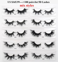 30/40/100/pairs Visofree Mink Eyelashes with Tray No Box Handmade Natural False Eyelashes Full Strip Lashes Reusable Long lashes