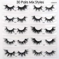 Visofree 30/40/100 Pairs Lashes Bulk Mink Eyelashes 3D Mink False Eyelashes 100% Cruelty-free Dramatic Eyelashes 25mm 5D Lashes