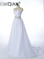 EMIQIAN - Original branca Vestido De Noiva,NEW Designer A line Bridal Gowns,Robe De Mariage Lace Up Strapless Wedding Dresses