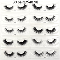 30/40/100/pairs Visofree Mink Eyelashes with Tray No Box Handmade Natural False Eyelashes Full Strip Lashes Reusable Long lashes