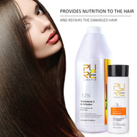 PURC Repair and Straighten Damage Hair Product 12% Formlain 1000ml pure Chocolate Keratin Treatment and Purifying Shampoo Set