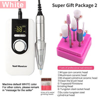 Portable Rechargeable Electric Nail Drill Machine 35000rpm Professional Manicure Drill Machine Art Ceramic Nail Drill Bits 803