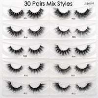 Visofree 30/40/100 Pairs Lashes Bulk Mink Eyelashes 3D Mink False Eyelashes 100% Cruelty-free Dramatic Eyelashes 25mm 5D Lashes