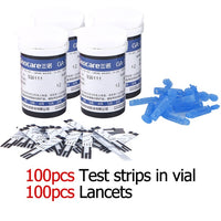 Sinocare Sannuo GA-3 100pcs/200pcs Blood Glucose Test Strips Bottled and 100pcs Lancets for GA-3 Diabetes