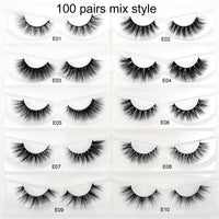 Visofree 30/40/100 Pairs Lashes Bulk Mink Eyelashes 3D Mink False Eyelashes 100% Cruelty-free Dramatic Eyelashes 25mm 5D Lashes