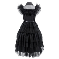 Black costume girls dress for Kids Black Family Costumes Halloween costumes girls Party Dress 4-13Y Black(dress+belt+hair+socks) 12-13 years