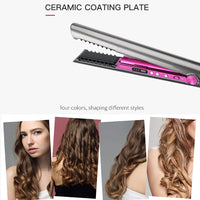 Flat Iron Mini 2 IN 1 Roller USB 4800mah Wireless Hair Straightener with Charging Base Portable Cordless Curler Dry and Wet Uses