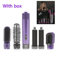 Professional 5 in 1 Hair Dryer And Straightener Brush Hair Curling Iron Heating Comb Hair Styler Detachable Smoothing Brush Kit