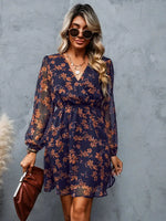 Floral Long Sleeve Mini Dress