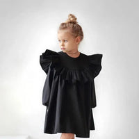 Baby Girl Cotton Ruffle Long Sleeve Dress