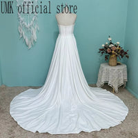 2025  Luxury Crepe Mermaid Wedding Dress Sexy off the Shoulder Detachable Train Side Plit Modern Bridal Gowns