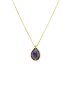 Petite Drop Necklace Gold Amethyst Hydro