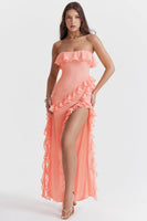 Strapless Suspender Evening Dress