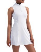 Tennis Dress for Women, Tennis Golf Dresses with Built in Shorts and Pockets for Sleeveless Workout Athletic Dresses Medium White