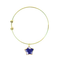 Lapis Lazuli Star Adjustable Bangle Bracelet