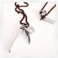 Mens Nail, Feather and Horseshoe Necklace