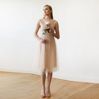 BLUSHFASHION - Original Pink Tulle and Lace Sleeveless Short Dress  #1159