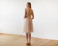 BLUSHFASHION - Original Pink Tulle and Lace Sleeveless Short Dress  #1159