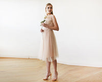 BLUSHFASHION - Original Pink Tulle and Lace Sleeveless Short Dress  #1159