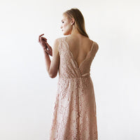 BLUSHFASHION - Original Blush Pink Sleeveless Lace I Gown #1150