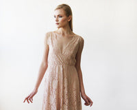 BLUSHFASHION - Original Blush Pink Sleeveless Lace I Gown #1150