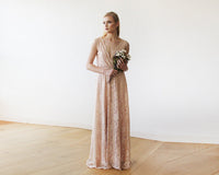 BLUSHFASHION - Original Blush Pink Sleeveless Lace I Gown #1150