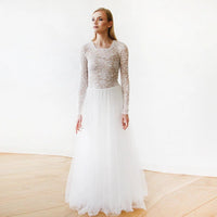 BLUSHFASHION - Original Round Neck-Line Lace & Tulle Dress #1152