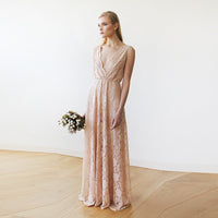 BLUSHFASHION - Original Blush Pink Sleeveless Lace I Gown #1150