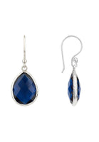 Petite Drop Earrings Sapphire Hydro Silver