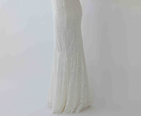 BLUSHFASHION - Original Curvy  Mermaid Lace  Dress With Square Neckline  #1245