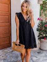 V Neck Lace Dress Romper