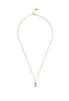 Pisa Mini Teardrop Necklace Gold Blue Topaz