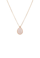 Petite Drop Necklace Rosegold Rose Quartz