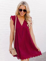 V Neck Lace Dress Romper