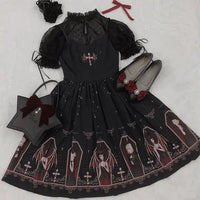 Dark Gothic Devil Print Dress