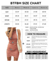 BTFBM Women 2024 Summer Sleeveless Tank Dresses Crew Neck Slim Fit Short Casual Ruched Bodycon Party Club Mini Dress Pink Small