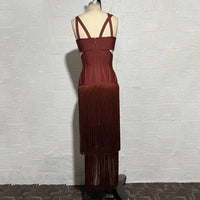 Strappy Cutout Fringed Dress