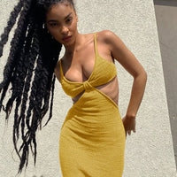 Spaghetti Strap Sexy Backless Maxi Dress