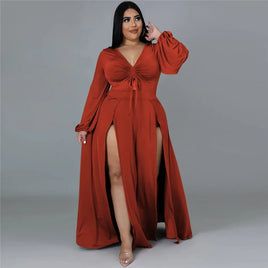 Solid Color Plus Size Women's Dress