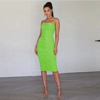 Neon Green Tube Dress Women