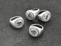Original Elephant Signet Ring in Sterling Silver
