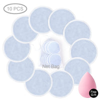 4/8/10/16pcs Makeup Remover Washable Cotton Pads Reusable Face Wipes Microfiber Make-Up Remover Three Layers Natural Soft Bamboo