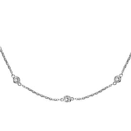 Original Diamonds by the Yard Bezel-Set Necklace in 14k White Gold (0.50 Ctw)