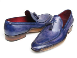 Paul Parkman Men's Side Handsewn Tassel Loafer Blue & Purple (ID#082-BLU-PURP)